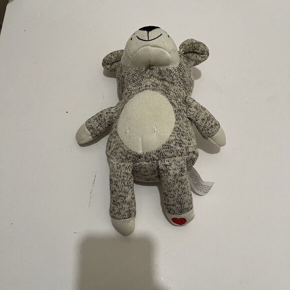 Russell Stover Gray Heathered Red Heart Paw Plush Dog 9" Stuffed Animal - Picture 9 of 9